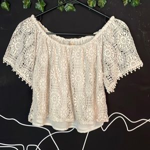 hollister cropped off the shoulder top